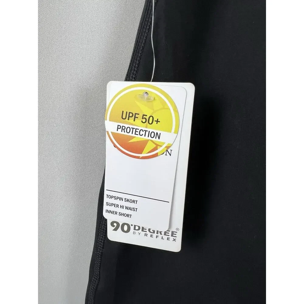 90 Degree by Reflex Black Athletic Skort M UPF 50+ Stretch Tennis Golf NWT